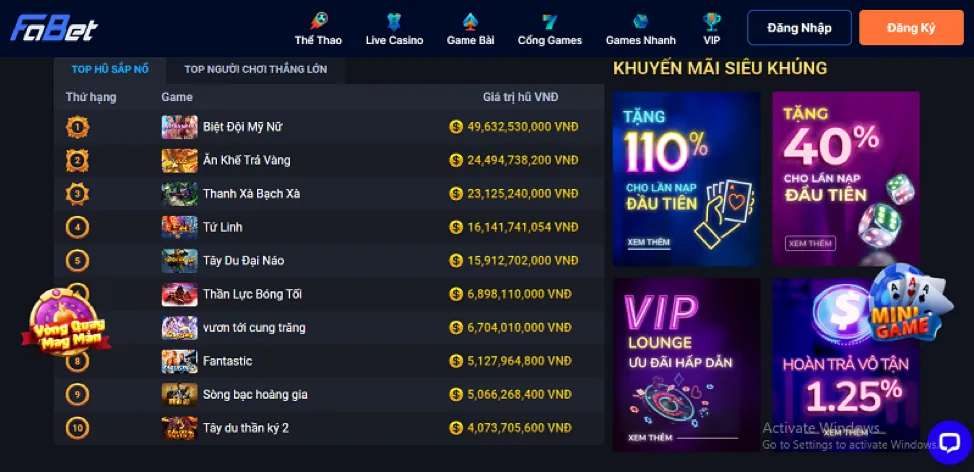 Kho game bài và nổ hũ đổi thưởng Jun88
